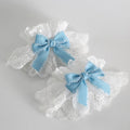 Lolita Bowknot Spitze WeißBlau Manschetten Handgelenk Süße