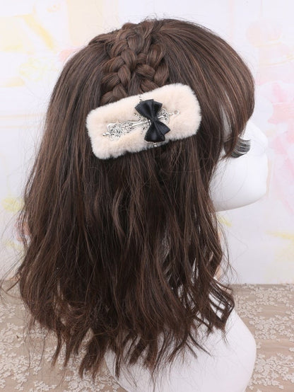 Options Color Cross Kei 4 Plush Jirai Bow Hairclip