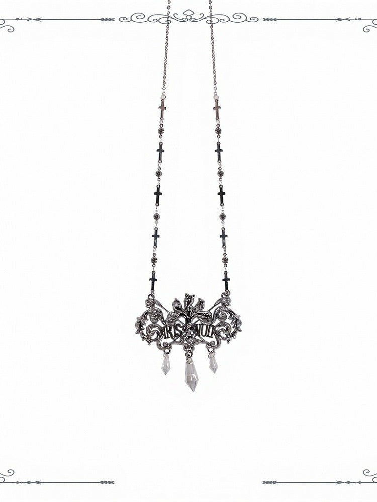 Rose Cemetery Necklace, Belt, and Hairclip Set - iris de nuit