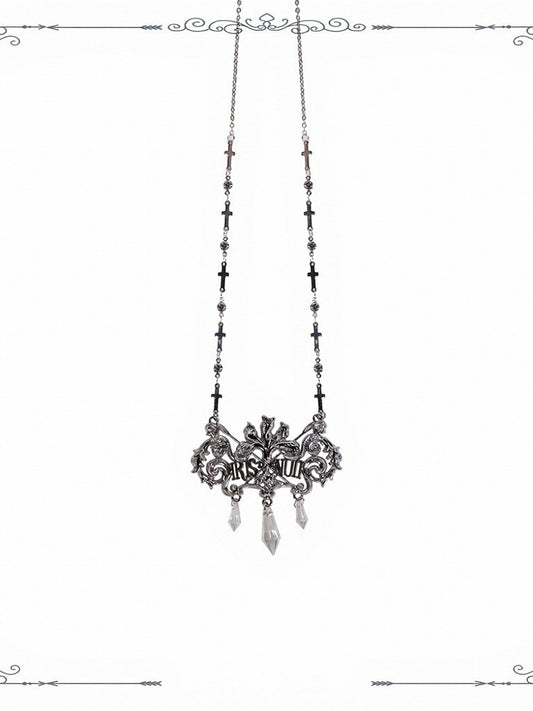 Rose Cemetery Necklace, Belt, and Hairclip Set - iris de nuit