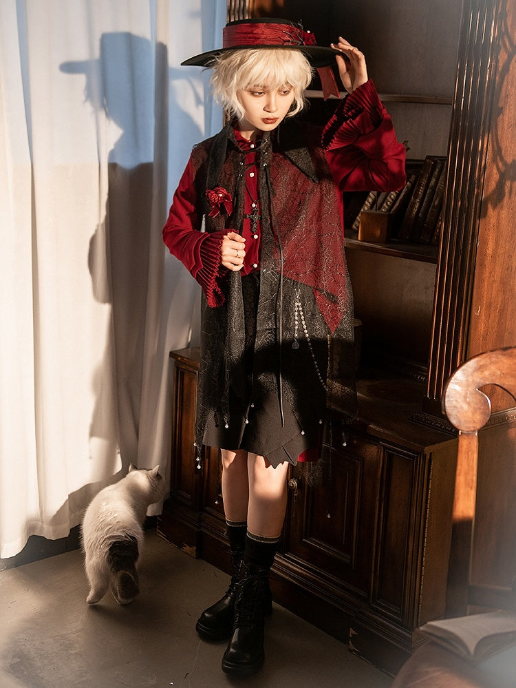 Prince Spider Web Ouji Lolita Gothic Schwarzer Schal