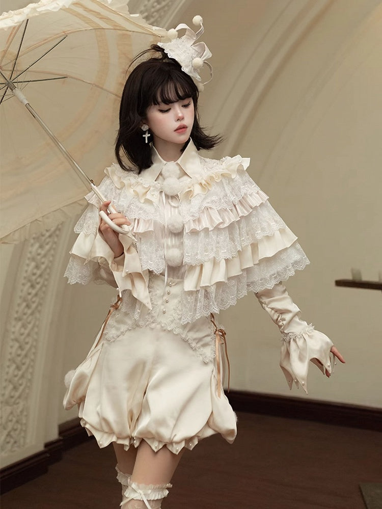 Layered Overlay Ruffles Black Apricot /