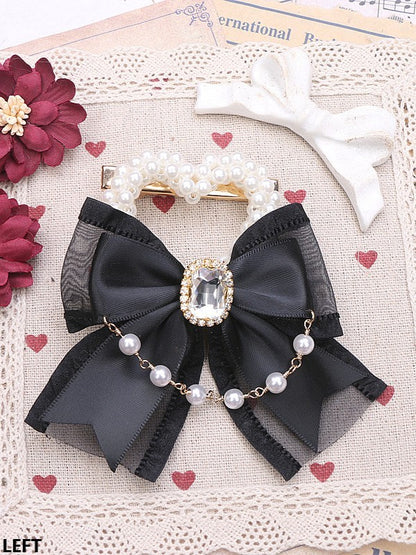 Pearl Heart Color Options Kei 3 Jirai Bowknot Hairclip Chian