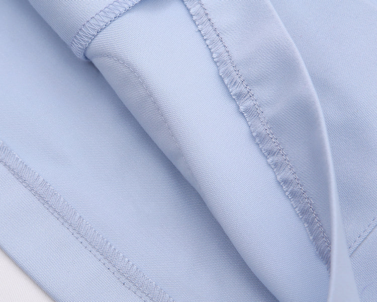 Hellblaues Top mit Puffärmeln und Peter-Pan-Kragen von Little Chicken