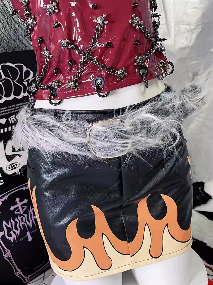 Gürtel mit zotteliger Schnalle in Grau mit Farbverlauf