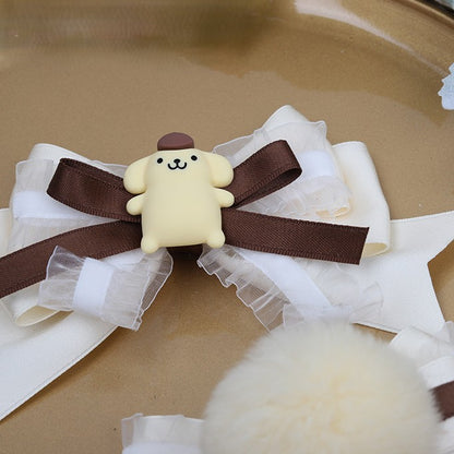 4 Options Sweet Hairclip Lolita Dog Yellow Bowknot