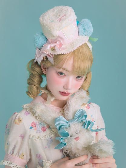 Plüschohren Mini Sweet Lolita mit Hut Creme Top