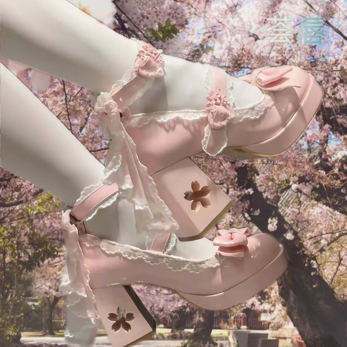 Lolita Sakura Bow Heels – Sweet Cherry Blossom Lolita Shoes