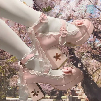 Lolita Sakura Bow Heels – Sweet Cherry Blossom Lolita Shoes