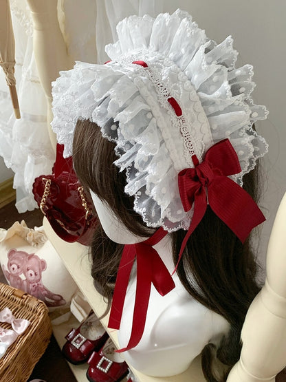 Color Lolita Pattern Trim Hairband Polka-dot 3 Lace Options Sweet