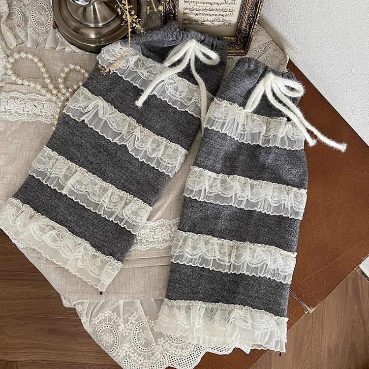 Design Trim Leg Multi-layer Warmers With Lace Colors Warm 4 Strap