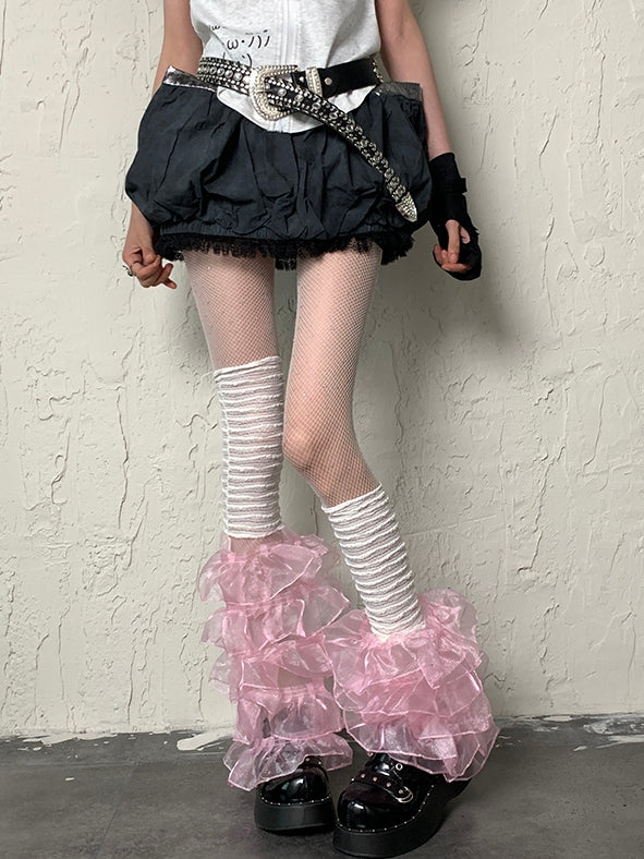 White Rhinestone Tights Y2K Fishnet Decorated Design