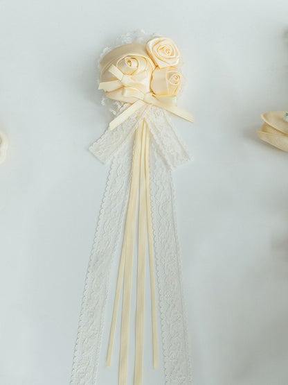 Blue and Yellow Floral Brooch - With PUJI