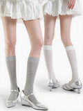 4 Colors Solid Minimalist Ribbed Calf Socks - ModaSwings
