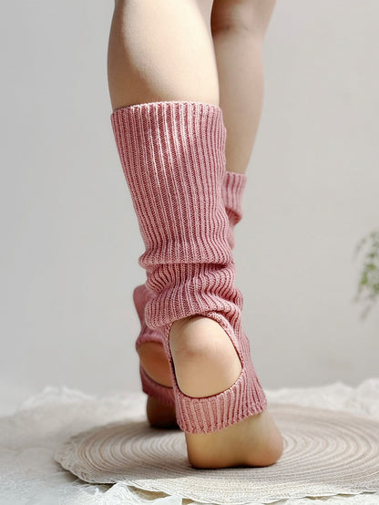 Rosa Lolita-Strick-Beinwärmer