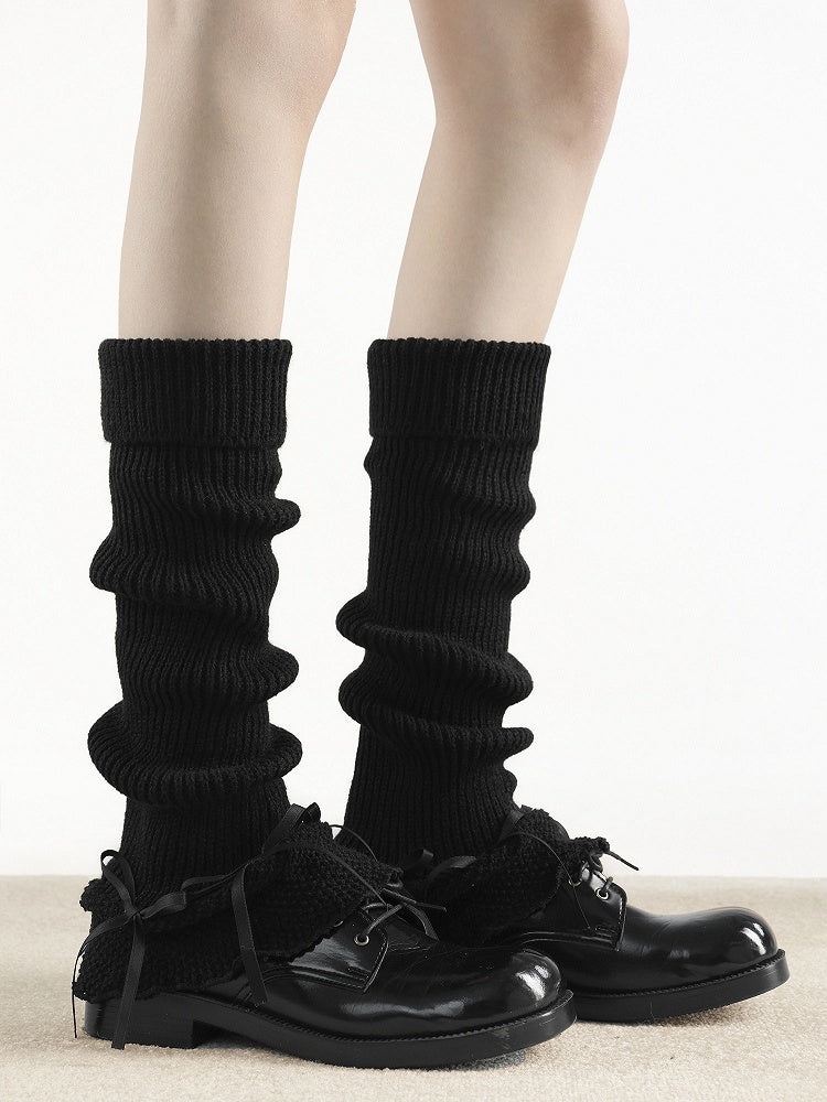 Ribbed Warmers Accents (4 Slouchy Colors) Leg Bow with