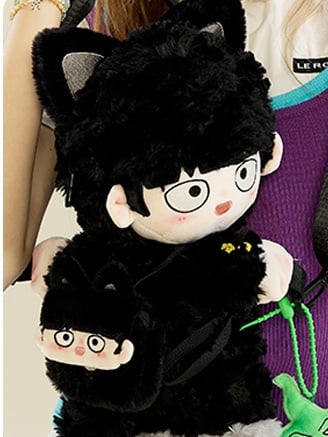 Sets In Optional Plush Crossbody Black Outfit / Kawaii Backpack + 2 Boy Cat