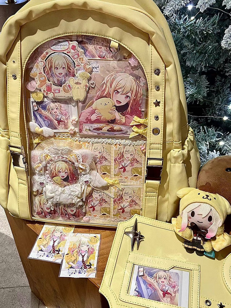 Light Yellow Star-Embellished Large Ita Backpack - Yuni Fairy