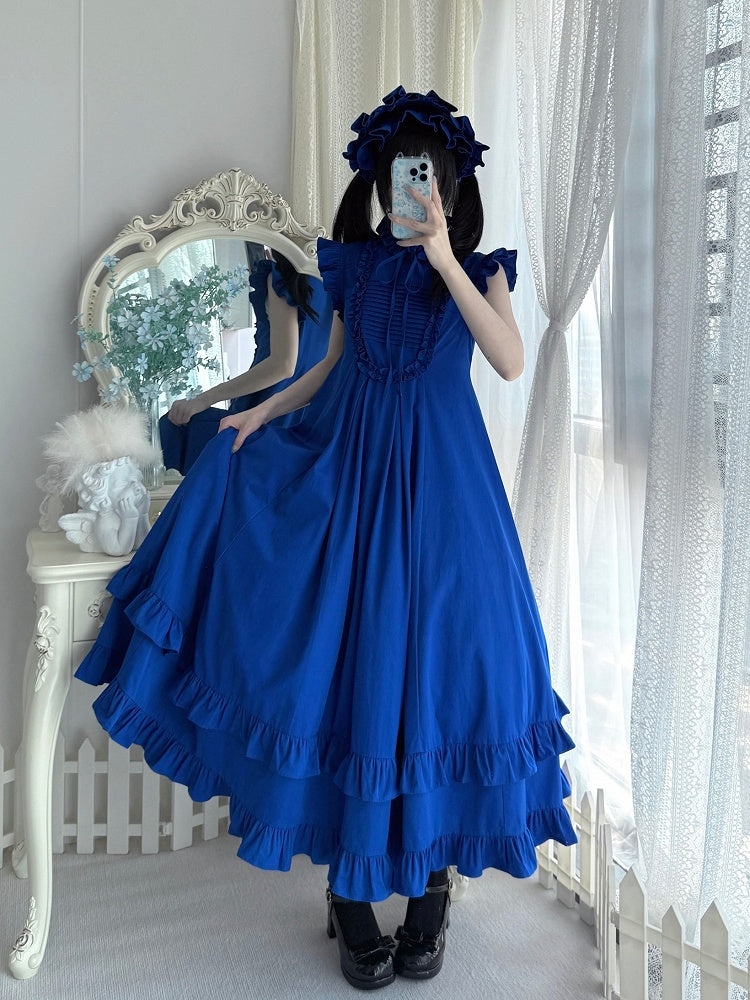 Gothic Lolita Ruffled High Neck Dress - Blossom Herald