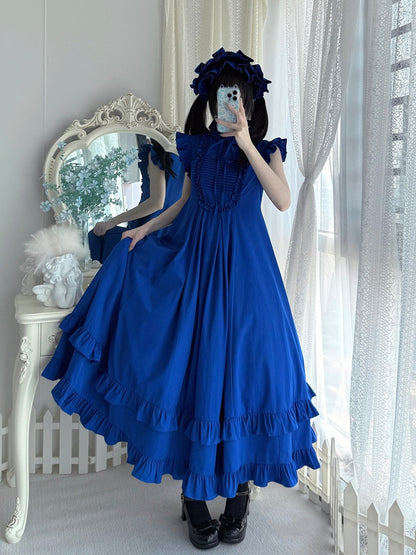 Gothic Lolita Ruffled High Neck Dress - Blossom Herald
