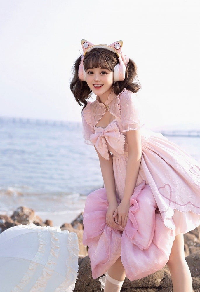 Deep Pink Bow Peach Big Backpack