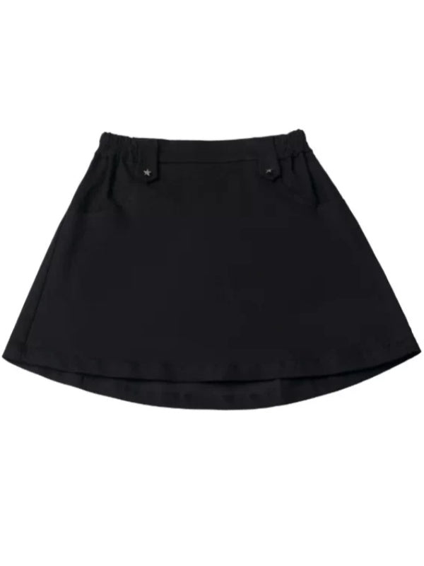 A-Line Mini Skirt in Black - PINK SAVIOR