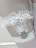 Lace Leg Garter with Heart Pendant and Metal Buckle - Magic Diary
