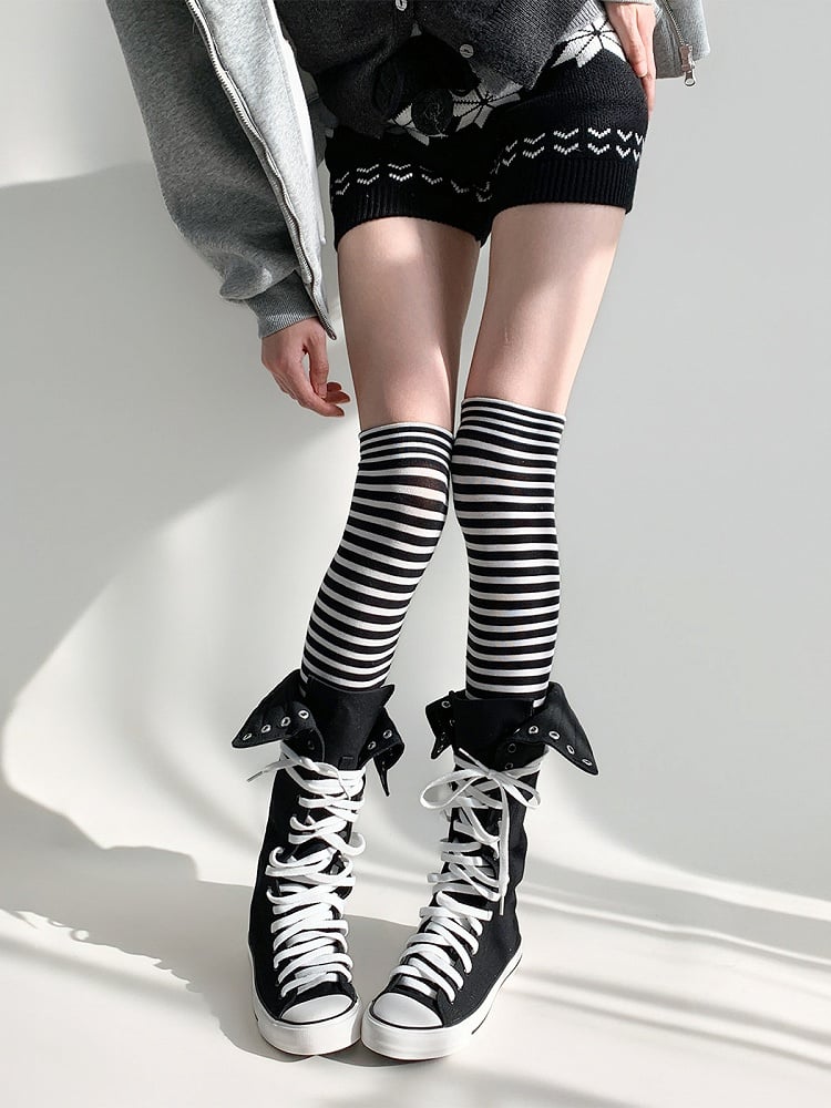Stockings Over-the-Knee Striped
