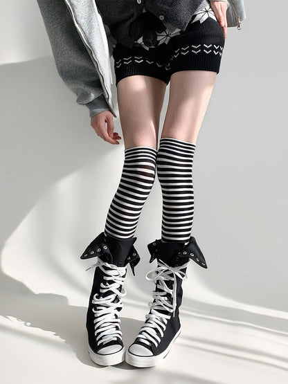 Stockings Over-the-Knee Striped