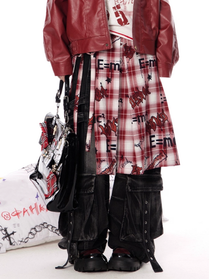 Plaid Red Waist Accessory