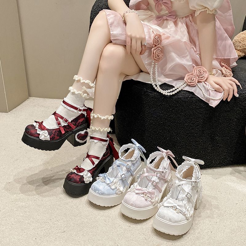Lolita Lace Mary Jane Block Heel Shoes – Soft Sole Sweet Pumps