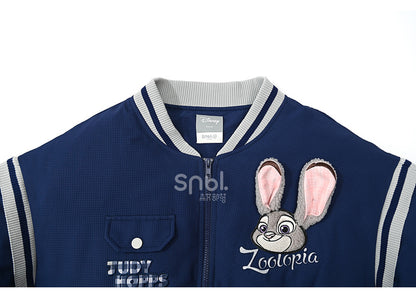 Zootopia Judy Applique Dark Blue Down Jacket Detachable Sleeves