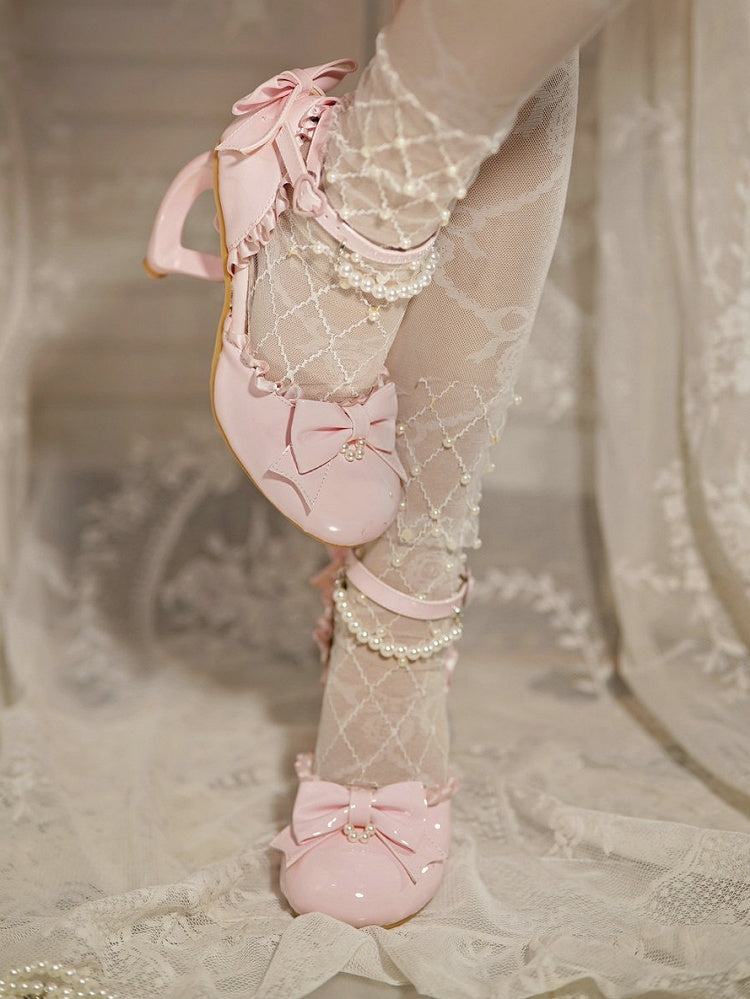 Accents - PU Lolita Pink Bow Sandals Classic