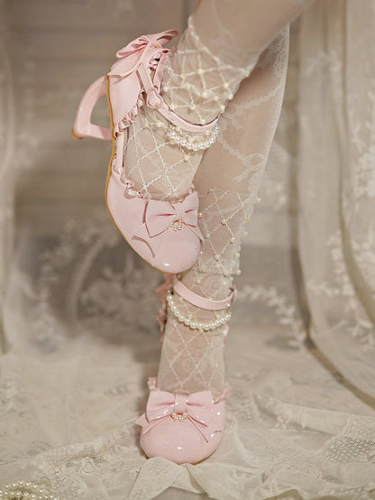 Accents - PU Lolita Pink Bow Sandals Classic