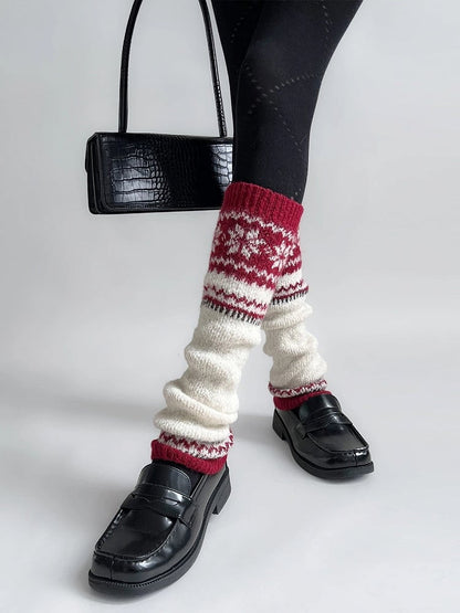Isle Fair Leg Colors） Knit Patterned Warmers（4