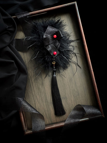 Red / Black / Purple Fluffy Claw Clip