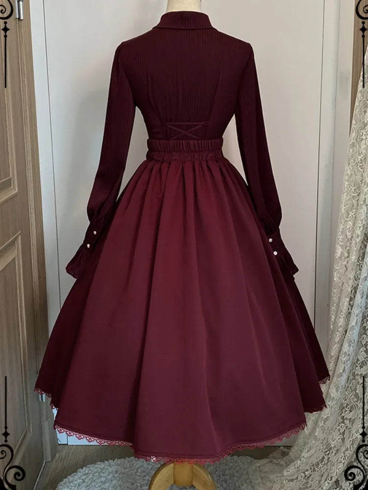 Hoch reversibler Lolita-Gürtel mit Knochen, eleganter Rock, Korsett-Taille