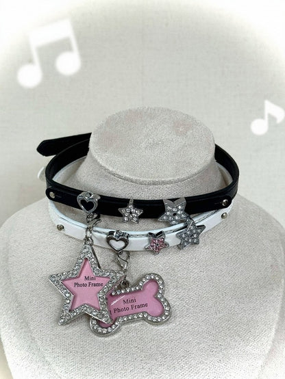 Star Rhinestone Choker in Two Colors - IVONA boutique