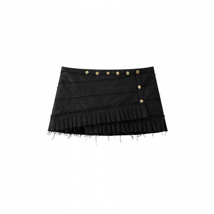 Jupe asymétrique zippée courte latérale - Gyaru Noir