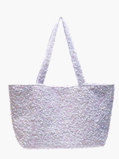 Sequin Style Kawaii Bag White Tote In Sparkling