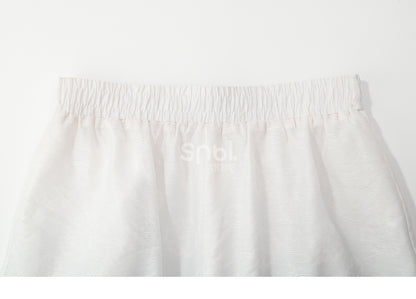 プリントレッグシフォングラデーションブルーワイドフローラルパンツ