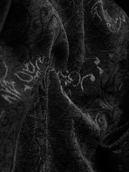 Black Vest Jacquard Steampunk Men's Vintage