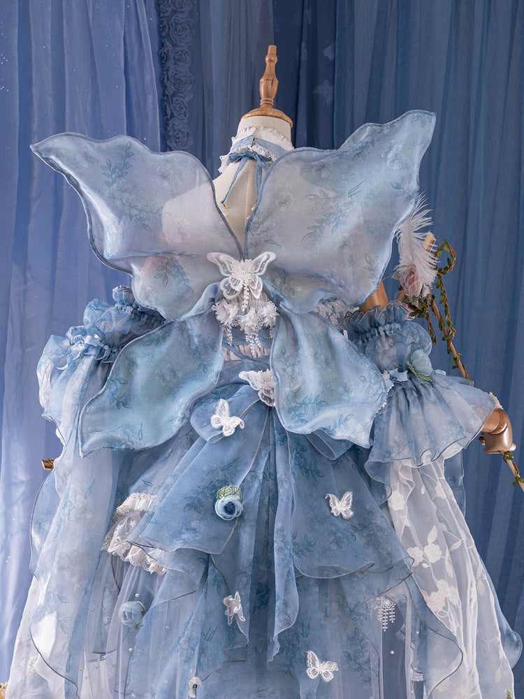 Purple Butterfly Beige Green Blue Wings / Fairy Pink