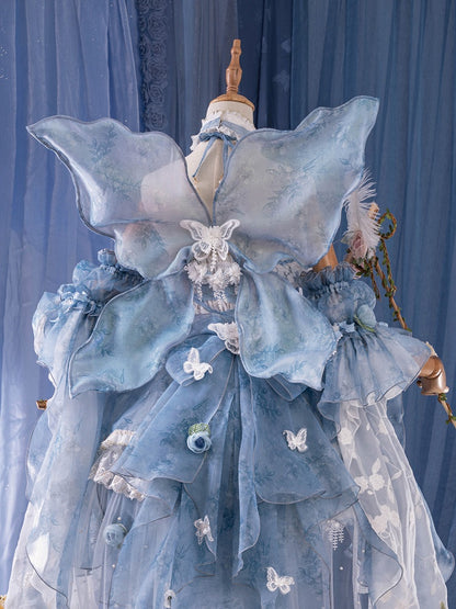 Purple Butterfly Beige Green Blue Wings / Fairy Pink