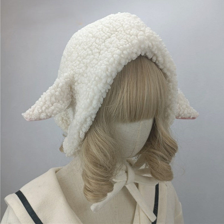 Lamb Plush Hat Ear Sweet Design Black/White
