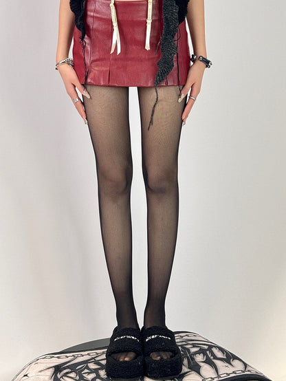 Tights Black/Brown Semi-sheer