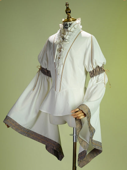 White Ouji Lolita Bell-Sleeve Blouse - Neoludwig