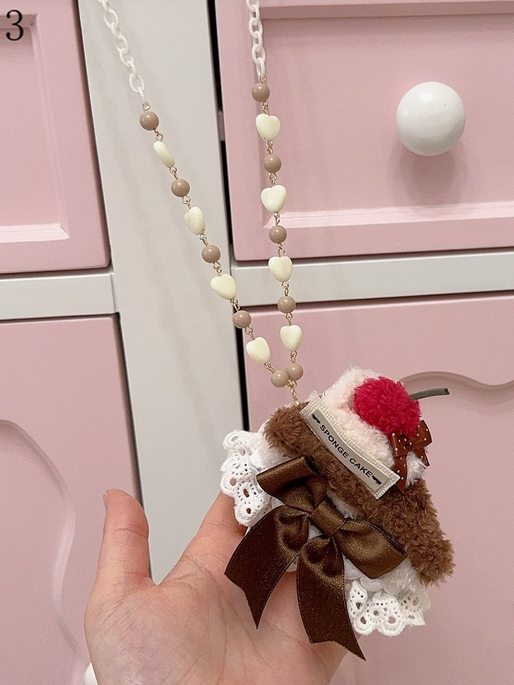 ネックレスビーズオプション5ペンダントぬいぐるみケーキ