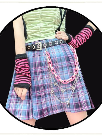 2-Color Cross and Butterfly Layered Waist Chain Set with Belt - Mr. Cat