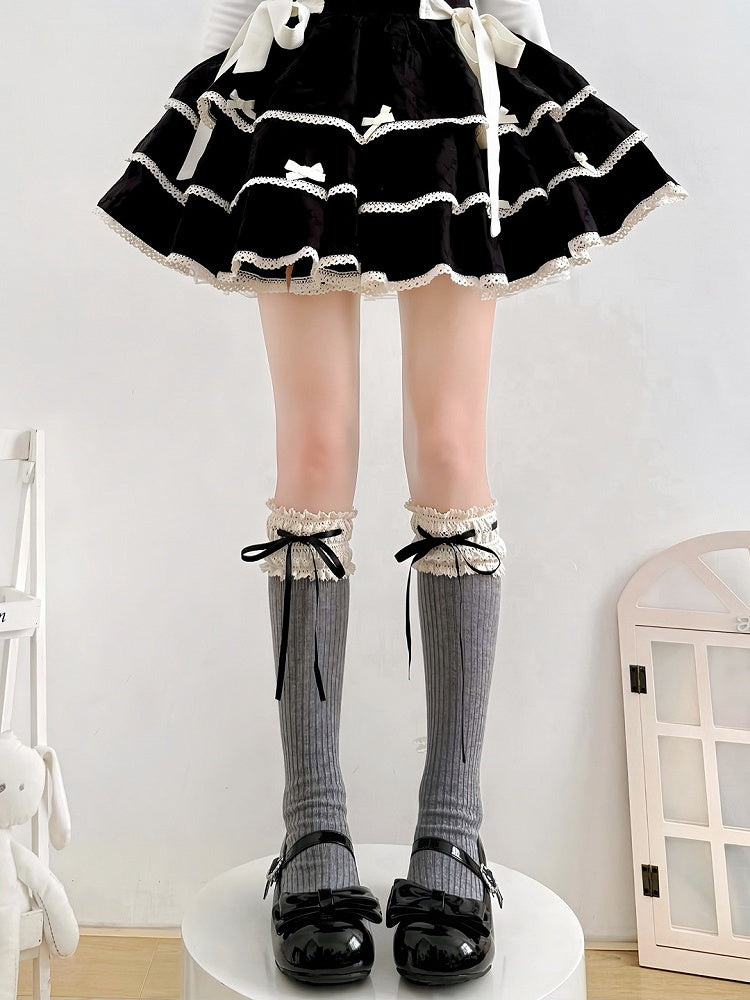 Ribbon Colors Socks Calf Lace - 5